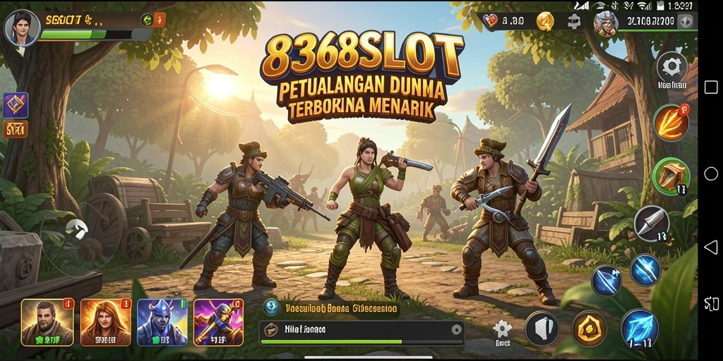 Screenshot gameplay 8368SLOT menunjukkan eksplorasi dunia terbuka yang menakjubkan.