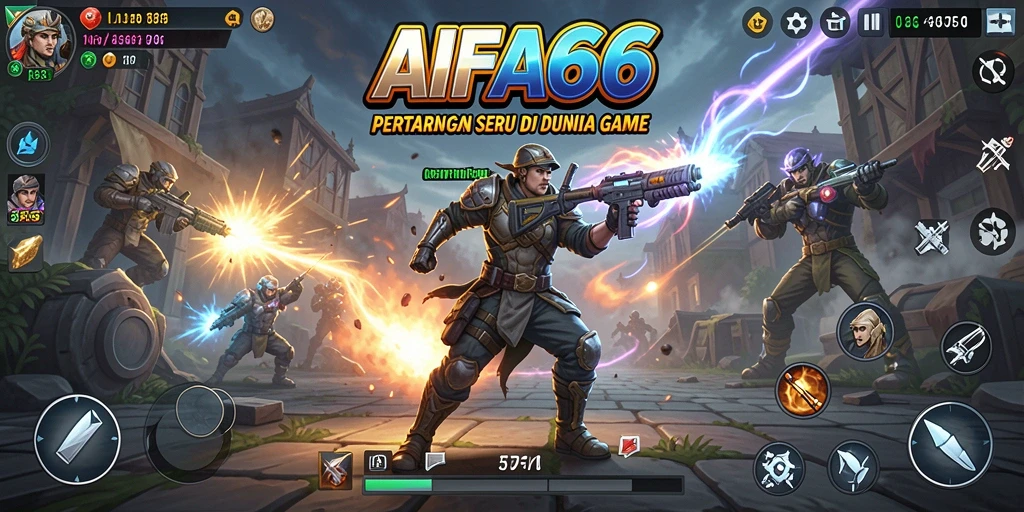 Gameplay AIFA66 menunjukkan pertarungan epik dengan karakter yang beragam.