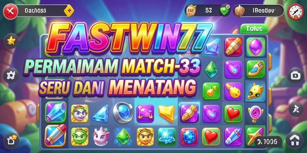 Tangkapan layar permainan FASTWIN77 menampilkan aksi Match-3 yang seru.