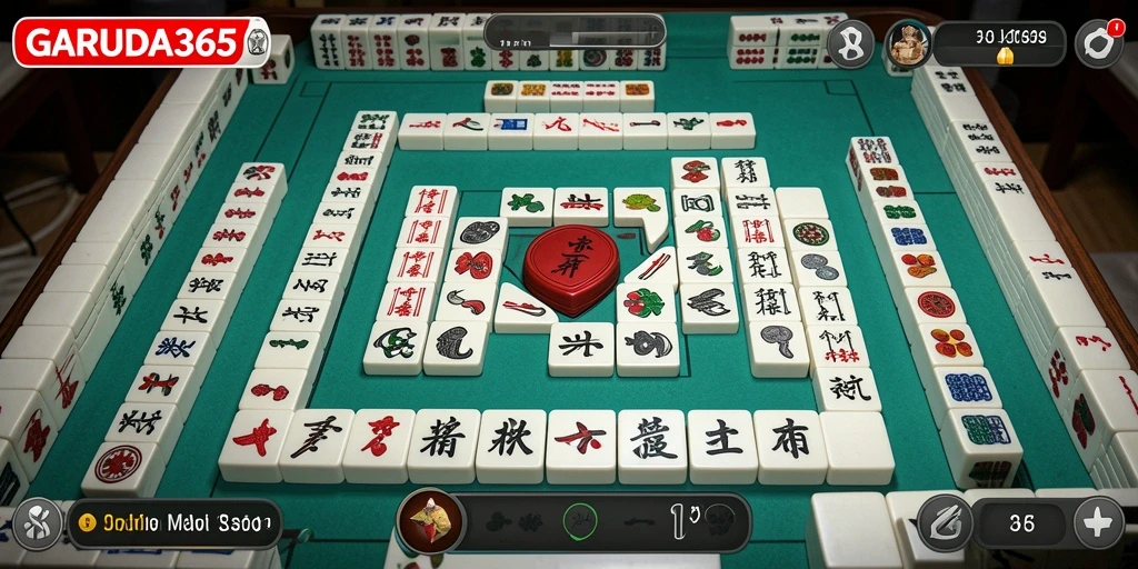 Screenshot GARUDA365 menampilkan gameplay Mahjong yang seru dan interaktif.