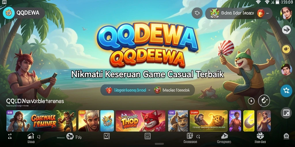 Tampilan gameplay QQDEWA yang penuh warna dan menghibur.