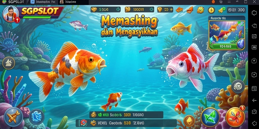 Tampilan gameplay SGPSLOT yang seru dengan berbagai jenis ikan memancing.