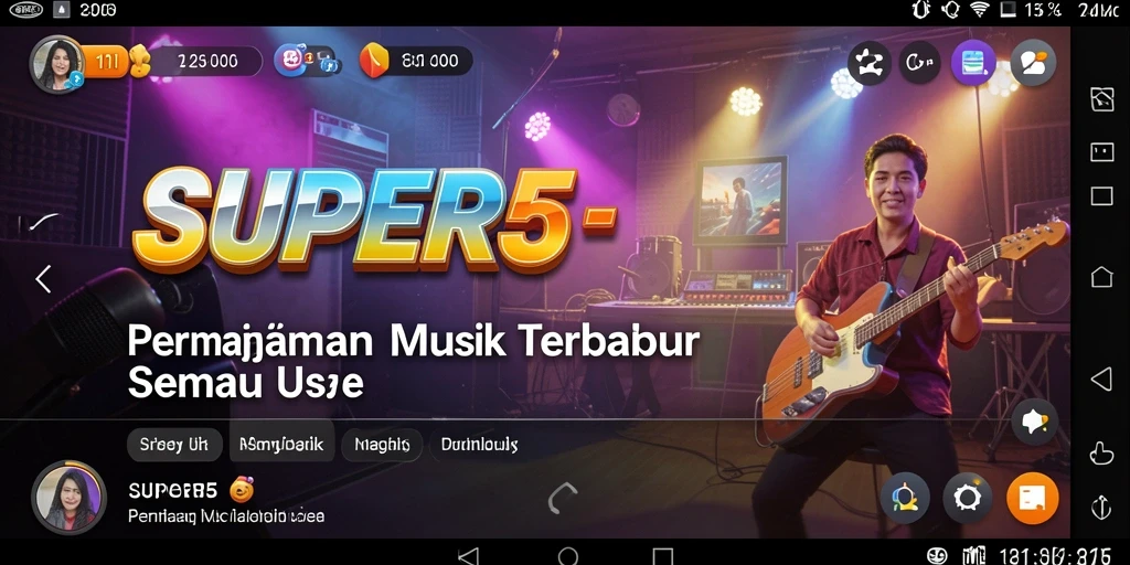 Tampilan gameplay SUPER5 yang menyenangkan dan interaktif.
