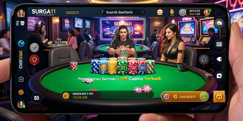 Tampilan gameplay rentang permainan Live Casino yang menarik di SURGA11.