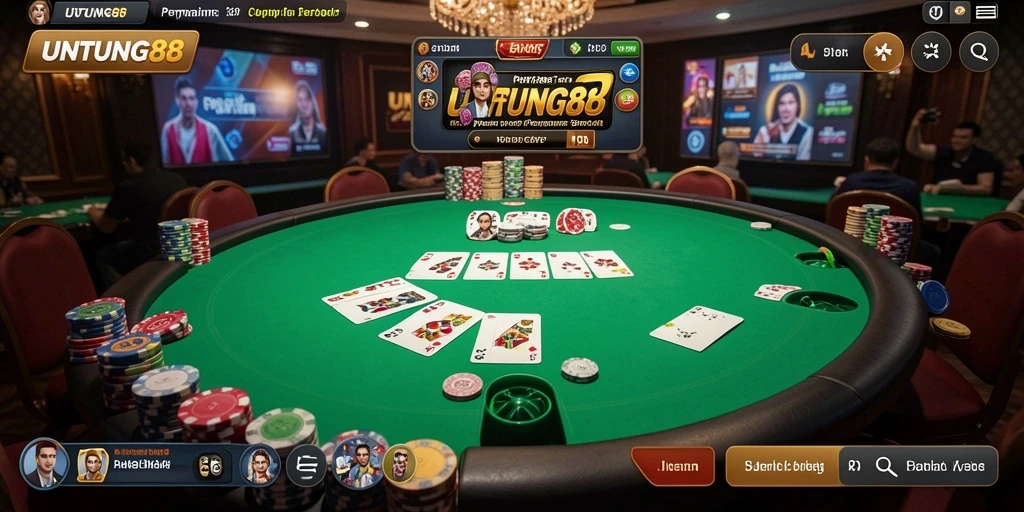 Screenshot UNTUNG88 menampilkan gameplay Poker yang mengasyikkan.