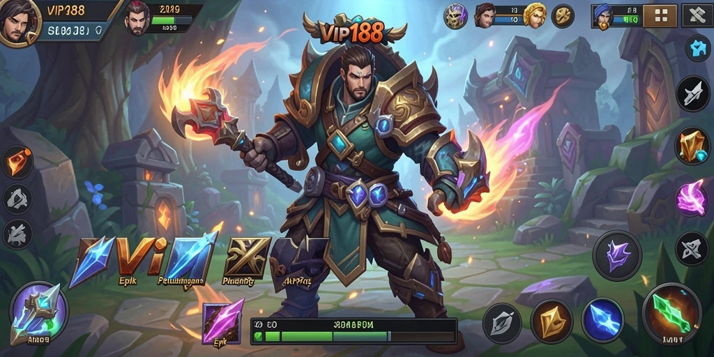 Screenshot utama menunjukkan aksi pertempuran menegangkan dalam ARPG VIP188.