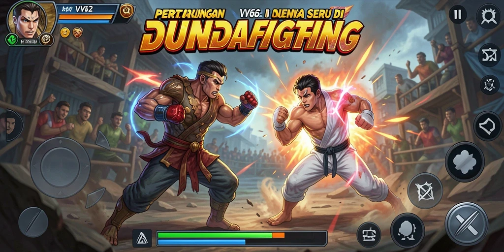 Tampilan gameplay seru dalam pertarungan karakter di VV62.