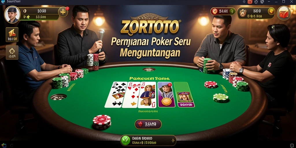 Tampilan gameplay ZORTOTO yang mendebarkan saat bermain poker.